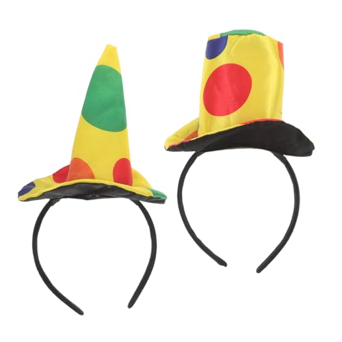 Healvian 2 Stück Clown Kostüm Stirnband Karneval Haarreif mit Clownhut und Spitzem Hut für Halloween Geburtstagsfeier Karneval Party Zubehör für Erwachsene Healvian 2 Stück Clown Kostüm Stirnband Karneval Haarreif mit Clownhut und Spitzem Hut für Halloween Geburtstagsfeier Karneval Party Zubehör für Erwachsene von Healvian