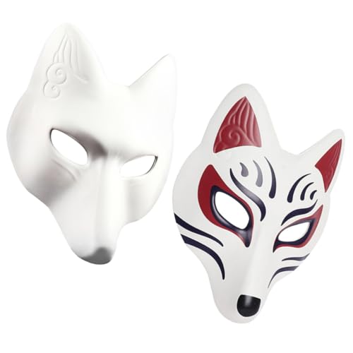 Healvian 2 Stück DIY Teiliges Fox Blank Maskenset aus Sicherem Material Bemalbare Vollgesichts Fuchsmaske für Frauen für Maskenball Halloween Cosplay Party und Kreative Bastelideen Healvian 2 Stück DIY Teiliges Fox Blank Maskenset aus Sicherem Material Bemalbare Vollgesichts Fuchsmaske für Frauen für Maskenball Halloween Cosplay Party und Kreative Bastelideen von Healvian
