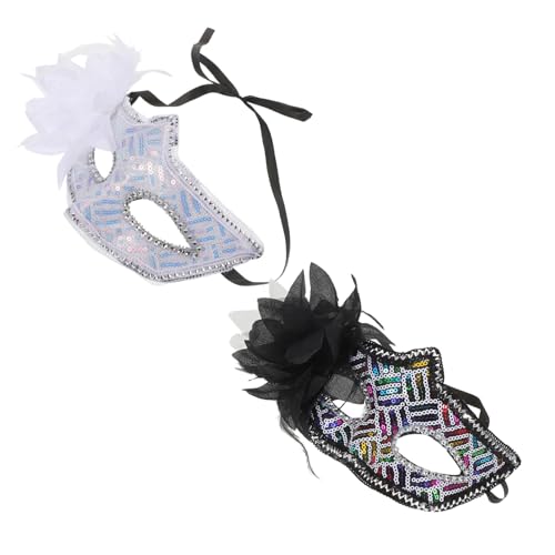 Healvian 2 Stück Halbgesichts-masken Damen mit Seitlicher Blume Pailletten Masquerade Masken für Halloween Karneval Brautpartys Cosplay Stilvolle Verkleidung Healvian 2 Stück Halbgesichts-masken Damen mit Seitlicher Blume Pailletten Masquerade Masken für Halloween Karneval Brautpartys Cosplay Stilvolle Verkleidung von Healvian