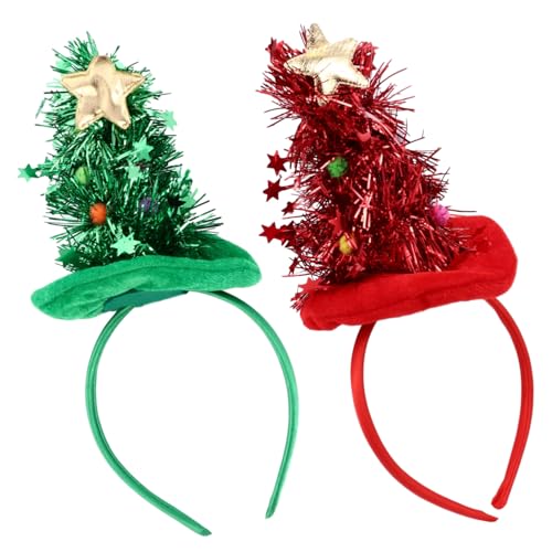 Healvian 2 Stück Weihnachtsbaum Haarschmuck Stirnband Für Erwachsene Festlicher Kopfschmuck Mit Glöckchen Für Die Weihnachtszeit Perfekt Für Partys Und Feierlichkeiten von Healvian