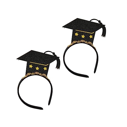 Healvian 2St Arzt Hut Stirnband Party-Kopfschmuck Abschlusskappe Stirnband Graduation headband Doctor hat hair band haarschmuck Junggesellenhut Stirnband Abschlussfeier Haarreifen Grüßer von Healvian