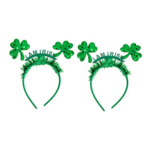 Healvian 2St Party-Stirnband faschingshaarreife faschings haarreif Festlicher Haarschmuck St Patrick's Stirnbänder grüner St Festival-Party- st patricks day party favors Grüßer Green von Healvian