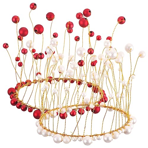 Healvian 2St Perle Krone Ornament diadem dvd the crown Tortenverzierung Perlenkuchendekoration Kuchenbelag Ballon Geburtstag Brautkopfbedeckung Perlenkrone Filigranes Kuchendekor Legierung von Healvian