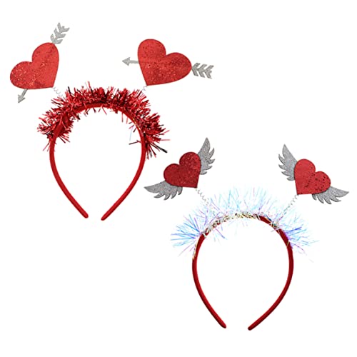 Healvian 2st Flügel Liebe Stirnband Herz-stirnbänder Für Mädchen Valentinstag Amor Kostüm Hochzeit Stirnband Herz Stirnbänder Valentinstag-stirnband Amor Zubehör Abschlussball Party Grüßer von Healvian