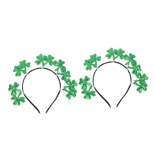 Healvian 2st Stirnband Dekoratives Haarband Haarbänder Haarschmuck Patricks Day Haarreifen Haargummis Für Schicke Haartracht Frauen Zum St. Patricks Day Kopftuch Green Plastik von Healvian