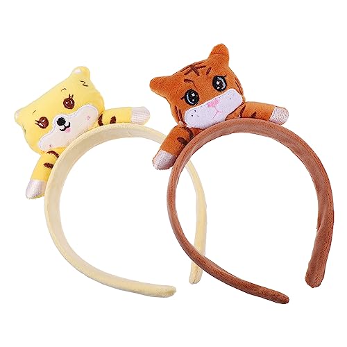 Healvian 2st Stirnband Einzigartige Haartracht Kinderkostüme Kuscheltiere Haarschmuck Puppe Mit Haaren Haargummis Für Kinder Neujahr Kopfschmuck Kopfbedeckung Für Tigerpuppen Plüsch von Healvian