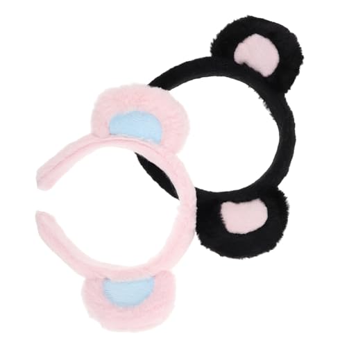 Healvian 2st Stirnbandmausohren Wasserdichtes Stirnband Ohr Tiere Make-up-stirnband Cosplay Bär Stirnband Luftlockenwickler Kleidung Stirnband Stirnbänder Rollenspieltiere Plüschstoffe von Healvian