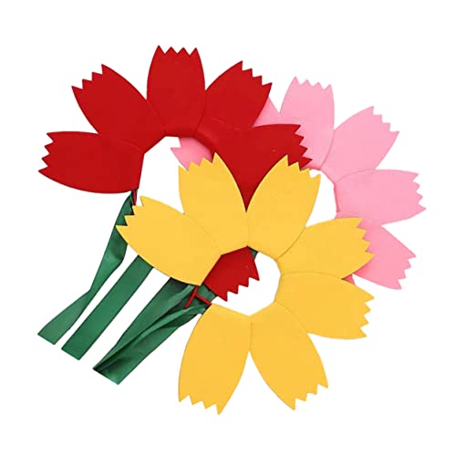 Healvian 3 Stk Sonnenblumen-Dekorationshaar Haarschmuck Haarklammern kindergeburtstags dekoration sonnenblumen haarreif flower headband lustige Haarreifen Kopfschmuck aus Sonnenblumen Vlies von Healvian