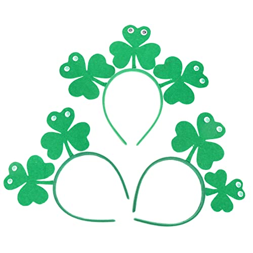 Healvian 3St Stirnband st patricks day haarschmuck st patricks day decorations Kleeblatt-Kopf-Bopper st patricks day party favors st. Patrick Day Zubehör st. Patrick Haar-Accessoire Plastik von Healvian