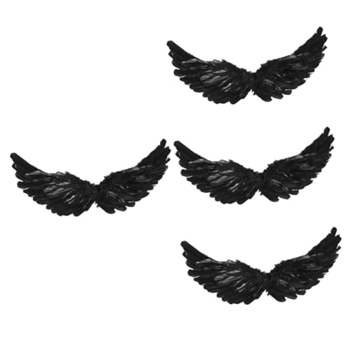 Healvian 4 Stück Engelsflügel Prop aus Kleine Schwarze Flügel Leichtes Halloween Kostüm Zubehör für Cosplay Bühnenauftritte Party und Fotorequisiten Healvian 4 Stück Engelsflügel Prop aus Kleine Schwarze Flügel Leichtes Halloween Kostüm Zubehör für Cosplay Bühnenauftritte Party und Fotorequisiten von Healvian