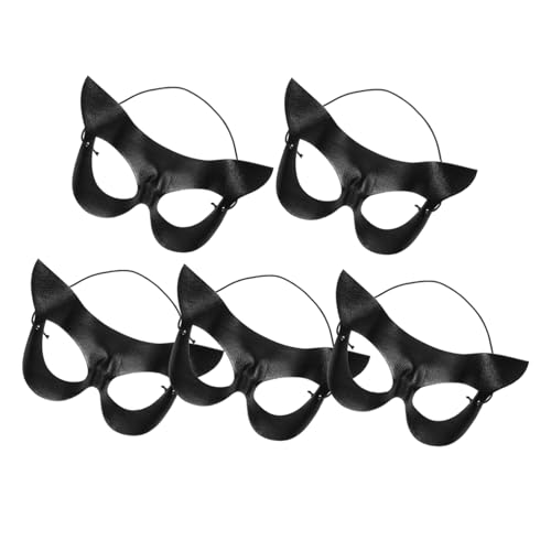 Healvian 5 Stück Teiliges Schwarze Katzen-halbgesichtsmaske Halloween Kostüm Accessoire Masquerade Party Maske für Damen und Mädchen Langlebig Leicht Wiederverwendbar Elegantes Design Healvian 5 Stück Teiliges Schwarze Katzen-halbgesichtsmaske Halloween Kostüm Accessoire Masquerade Party Maske für Damen und Mädchen Langlebig Leicht Wiederverwendbar Elegantes Design von Healvian
