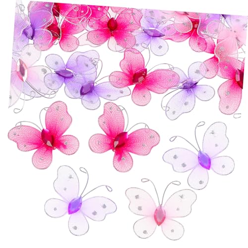 Healvian 50 Stück Nylon Schmetterlinge Set mit Strasssteinen Farbige Deko Schmetterlinge für DIY Basteln Stilvolle Accessoires aus Nylon und Draht Vielseitige Dekoration für Zuhause und Healvian 50 Stück Nylon Schmetterlinge Set mit Strasssteinen Farbige Deko Schmetterlinge für DIY Basteln Stilvolle Accessoires aus Nylon und Draht Vielseitige Dekoration für Zuhause und von Healvian