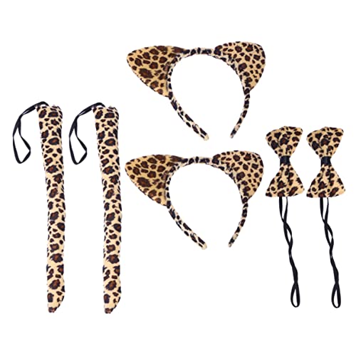 Healvian 6St Cartoon-Stirnband Stirnband fashing costume haar zubehör Langlebig die festu dreidimensionale Haarnadel pelzige Ohren Cosplay-Kleidung Bühnentanz-Requisite Stoff Leopard von Healvian