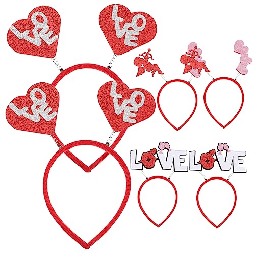 Healvian 6St Haarbänder für Mädchen seidenband bändchen hairbands haaraccessoires orgien Party Herz Aufkleber Gefälligkeiten Foto valentinstag kopfschmuck Valentinstag-Stirnbänder Filzstoff von Healvian