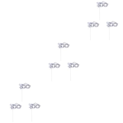 Healvian 9 Stck. Teiliges Venezianische Damen Masquerade Halbgesichts Kristallmasken Silber mit Strass für Halloween Ball Party Kostümaccessoire Handgehalten Healvian 9 Stck. Teiliges Venezianische Damen Masquerade Halbgesichts Kristallmasken Silber mit Strass für Halloween Ball Party Kostümaccessoire Handgehalten von Healvian