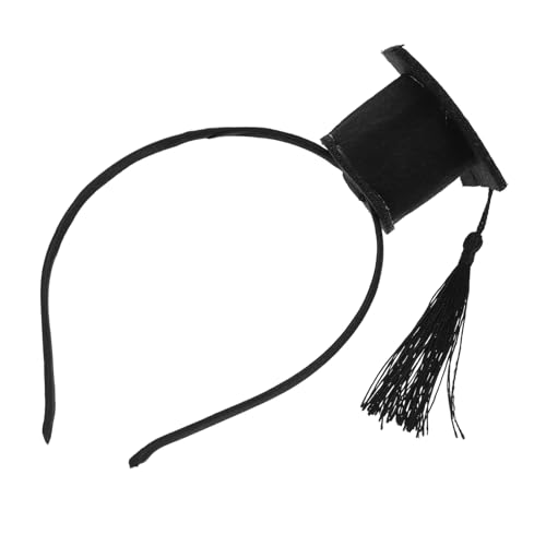 Healvian Arzt Hut Stirnband Abschluss Haarband Doktorhut Haarband grad cap head bopper Abschlusskappe Stirnband Bands Abschluss-Haarreifen Accessoires für Abschlussfeiern Filzstoff Black von Healvian