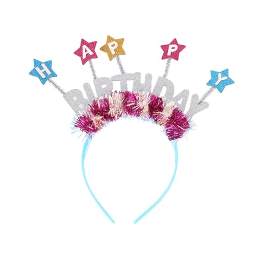 Healvian Geburtstag Stirnband geburtstag haarband funkelndes Stirnband Geburtstags-Foto-Requisite birthday crown geburtstagskrone glitzerndes Haarband Kopfschmuck für die Geburtsfeier Stoff von Healvian