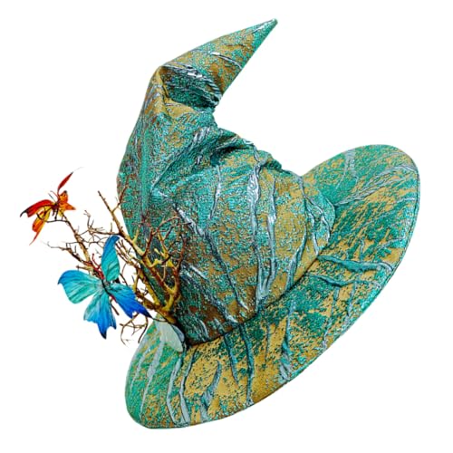 Healvian Halloween Hexenhut mit Schmetterling Grüner Cosplay Hut für Damen Leicht und Angenehm Vielseitig Einsetzbar für Halloween Weihnachts Maskenpartys Festliche Verkleidung Healvian Halloween Hexenhut mit Schmetterling Grüner Cosplay Hut für Damen Leicht und Angenehm Vielseitig Einsetzbar für Halloween Weihnachts Maskenpartys Festliche Verkleidung von Healvian