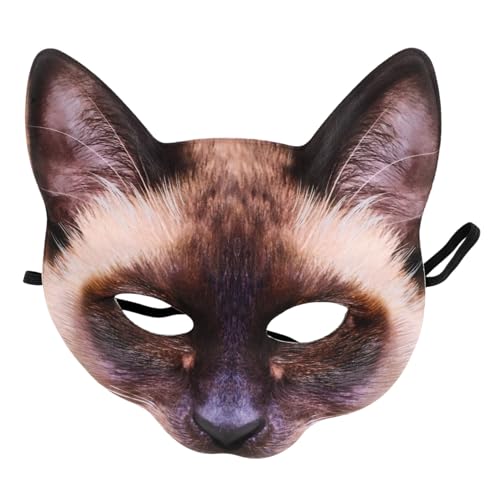 Healvian Halloween Katzenmaske Halbgesichts Cosplay Maske mit Lustigem Siamkatzen Design Langlebig aus EVA und Stoff Unisex für Karneval Maskenball Kostümfest und Fasching Geeignet Healvian Halloween Katzenmaske Halbgesichts Cosplay Maske mit Lustigem Siamkatzen Design Langlebig aus EVA und Stoff Unisex für Karneval Maskenball Kostümfest und Fasching Geeignet von Healvian