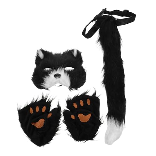 Healvian Halloween -katzenanzug Katzenpfotenhandschuhe Katzenmasken-cosplay Pelzige Katzenmaske Maskerade Fuchsmaske Party Halbgesichtsmaske Fuchs-kostüm-masken Kunstfell Schwarz Healvian Halloween -katzenanzug Katzenpfotenhandschuhe Katzenmasken-cosplay Pelzige Katzenmaske Maskerade Fuchsmaske Party Halbgesichtsmaske Fuchs-kostüm-masken Kunstfell Schwarz von Healvian