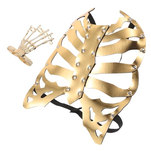 Healvian Knochenschmuck Totenkopf Brustkorb Kostüm Requisite Skelett Handarmband Gothic Totenkopf Armbänder Halloween Skelett Brustkorb Dekor Party Dekor Healvian Knochenschmuck Totenkopf Brustkorb Kostüm Requisite Skelett Handarmband Gothic Totenkopf Armbänder Halloween Skelett Brustkorb Dekor Party Dekor von Healvian