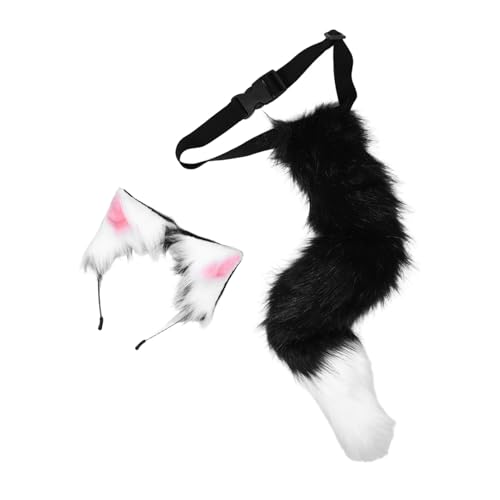Healvian Kuscheliges Katzenkostüm Set mit Plüsch Katzenohren Haarreif und Weichem Katzenschwanz Bequemes Cosplay Accessoire für Frauen Mädchen Vielseitig für Halloween Karneval Tierparty Healvian Kuscheliges Katzenkostüm Set mit Plüsch Katzenohren Haarreif und Weichem Katzenschwanz Bequemes Cosplay Accessoire für Frauen Mädchen Vielseitig für Halloween Karneval Tierparty von Healvian