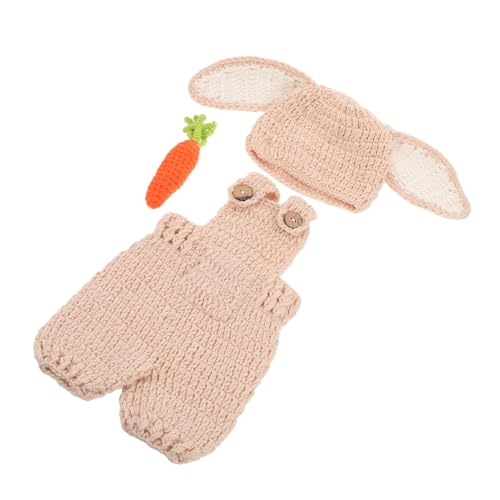 Healvian Neugeborenen Häschen Junge Mädchen Fotoshooting Outfit Handgestricktes Bunny Kostüm mit Karotten Requisite Häkel-overall Fotorequisite für Neugeborenen Fotosessions Healvian Neugeborenen Häschen Junge Mädchen Fotoshooting Outfit Handgestricktes Bunny Kostüm mit Karotten Requisite Häkel-overall Fotorequisite für Neugeborenen Fotosessions von Healvian