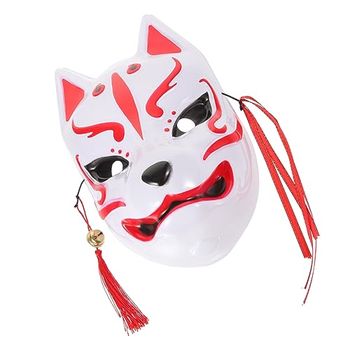 Healvian Party-Accessoire Fuchs-Cosplay-Maske Kitsunes-Maske Halloween-Maskerade Japanischer Stil Halbes Gesicht M Fragt Tier-Anziehmasken Kabuki-Masken Halloween-Cosplay-Kostüm-Requisiten von Healvian