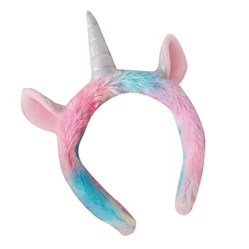 Healvian Party-Kopfschmuck Party-Haarreifen Partykram Plüsch-Einhorn-Kopfschmuck die Geburtstagsfeier halloween haarschmuck halloween hair accessories Einhorn-Kopfbedeckung Party-Stirnband von Healvian