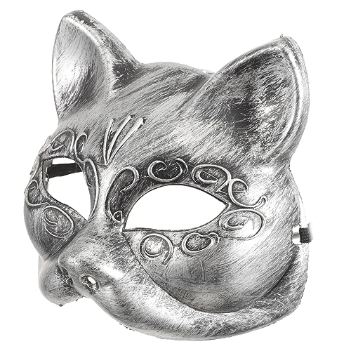 Healvian Retro Fox Halbgesichtsmaske Silber Verstellbar Atmungsaktiv Party Tiermaske Für Halloween Fasching Karneval Cosplay Healvian Retro Fox Halbgesichtsmaske Silber Verstellbar Atmungsaktiv Party Tiermaske Für Halloween Fasching Karneval Cosplay von Healvian
