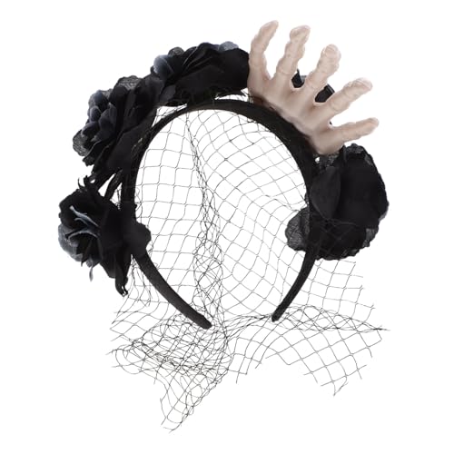 Healvian Schädel-Hand-Stirnband halloween haarreif halloween headband Leichtes Haarband Geist Stirnbänder für Halloween Skelett Cosplay-Party-Stirnbänder Cosplay-Stirnbänder Stoff Black von Healvian