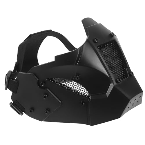 Healvian Schwarze Halloween Soldatenmaske für Herren – Punk Halbgesichtshelm im futuristischen Steampunk-Stil, geeignet für Horrorkostüme und Gruselpartys Healvian Schwarze Halloween Soldatenmaske für Herren – Punk Halbgesichtshelm im futuristischen Steampunk-Stil, geeignet für Horrorkostüme und Gruselpartys von Healvian