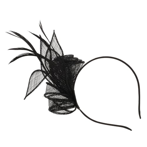 Healvian Spitzen Schleier Stirnband Fascinator Party Kopfbedeckung Spitzen Stirnband Party Schleier Stirnband Kopfschmuck Tanz Pillbox Hut Stirnband Party Stirnband Hut von Healvian