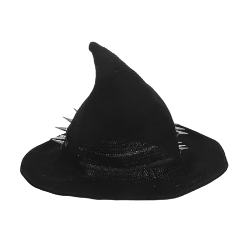 Healvian Steampunk Hexenhut Damen Halloween Kostüm Zubehör Gothic Spitzenmütze mit Nieten Robuster Wollstrick Zauberer Hut für Cosplay Mottoparty Karneval und Fasching Healvian Steampunk Hexenhut Damen Halloween Kostüm Zubehör Gothic Spitzenmütze mit Nieten Robuster Wollstrick Zauberer Hut für Cosplay Mottoparty Karneval und Fasching von Healvian