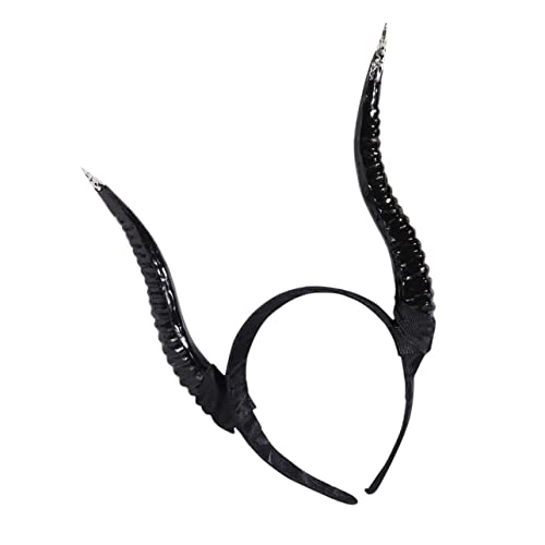 Healvian Stirnband Aus Antilopenhorn Make-up-stirnband Stierhörner Kostüm Haarschmuck Aus Teufelshorn Stirnband Mit Teufelshörnern Hörner Stirnband Stirnbänder Halloween Metall Black von Healvian