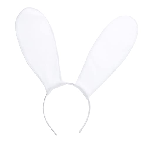 Healvian Stirnband Hasenohren für Männer Hasenohren rosa Stirnbänder Hasenhaarband Hasenohren für Frauen bunny ears bunny ohren Party-Haar-Accessoire Osterkopfschmuck Stoff Weiß von Healvian