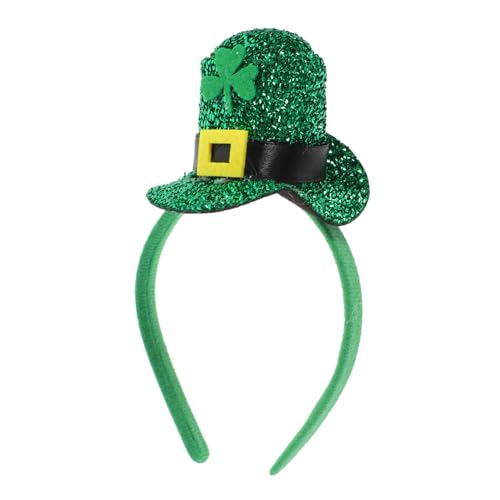 Healvian Stirnband St. Patricks Day Stirnband Kleeblatt-Zylinder-Stirnband party haarreifen festival haarschmuck Festival-Foto-Requisite Festival-Party-Haarband Stoff Green von Healvian