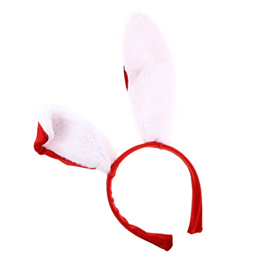 Healvian Stirnband tierische Kopfbedeckung Kaninchen Stirnbänder süße Ohren faschings haarreif dekoration weihnachten Bunny Ohren Kopfband Lustiger Haarreif Hasenohren Stoff rot von Healvian