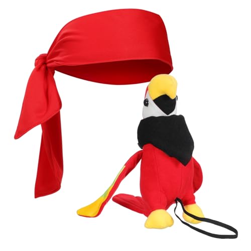 Healvian Teiliges Piratenkostüm Zubehör mit Plüschpapagei zum Aufhängen der Schulter Leichtes Piraten Accessoire mit Schwarzem Halstuch und Kopftuch für Karneval und Kostümparty Healvian Teiliges Piratenkostüm Zubehör mit Plüschpapagei zum Aufhängen der Schulter Leichtes Piraten Accessoire mit Schwarzem Halstuch und Kopftuch für Karneval und Kostümparty von Healvian