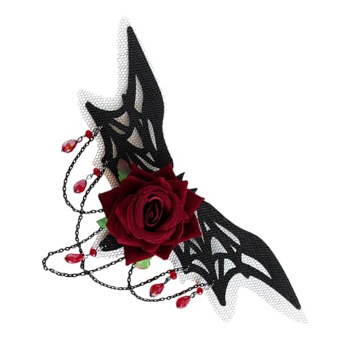 Healvian rosafarbener Kopfschmuck Halloween -Masken Ausstellungsständer für gefälschte Nägel Festliche Haardekoration Verspielte Haaraccessoires Gothic Haarschmuck Halloween-Accessoires von Healvian