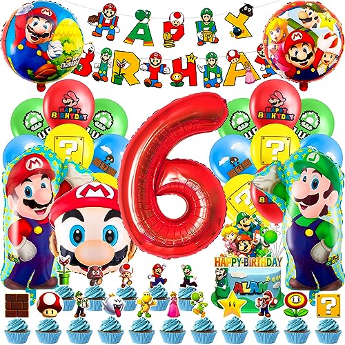 Geburtstag Deko 6 Jahre, Mari Luftballon Kindergeburtstag Geburtstagsdeko, Kinder Party Deko, Tortendeko, Happy Birthday Banner für Jungen, Mädchen, Kinder, Thema Party Geburtstag Deko 6 Jahre, Mari Luftballon Kindergeburtstag Geburtstagsdeko, Kinder Party Deko, Tortendeko, Happy Birthday Banner für Jungen, Mädchen, Kinder, Thema Party von Heartsking