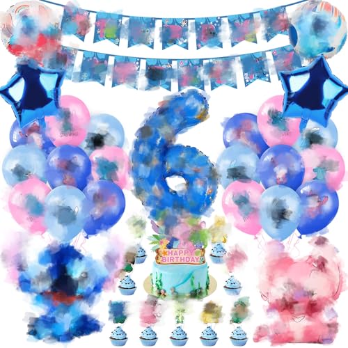 Geburtstagsdeko Geburtstagdeko 6 Jahre, Blau und Rosa Luftballon Kindergeburtstag Deko Geburtstag,, Kinder Party Deko, Tortendeko, Happy Birthday Banner für Jungen, Mädchen, Kinder, Thema Party Geburtstagsdeko Geburtstagdeko 6 Jahre, Blau und Rosa Luftballon Kindergeburtstag Deko Geburtstag,, Kinder Party Deko, Tortendeko, Happy Birthday Banner für Jungen, Mädchen, Kinder, Thema Party von Heartsking