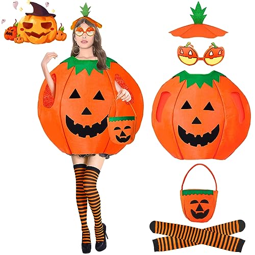 Heartsking Kostüm Kürbis, Lustige Halloween Kostüme, Unisex Outfit Kleidung, Niedlich Halloween Kostüm Damen Kürbis Cosplay Party Kleidung, Karnevals-Kostüme für Kinder Erwachsene von Heartsking