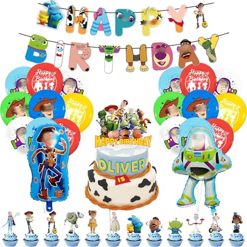 Heartsking Toy Geburtstagsdeko, 46pcs Spielzeug Balloon Set, Geburtstagsdeko Folienballons, Toy Ballon Deko für Junge Kindergeburtstag Party Supplies Deko von Heartsking