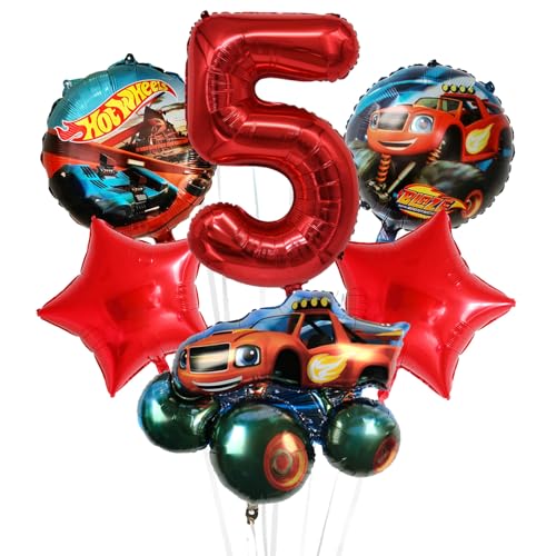 Monster Truck Geburtstagsdeko 5 Jahre, Kindergeburtstag Deko Karikatur Luftballons Folienballons Geburtstag Set, Geburtstag Party Deko für Kinder Party Geburtstag Supplies von Heartsking