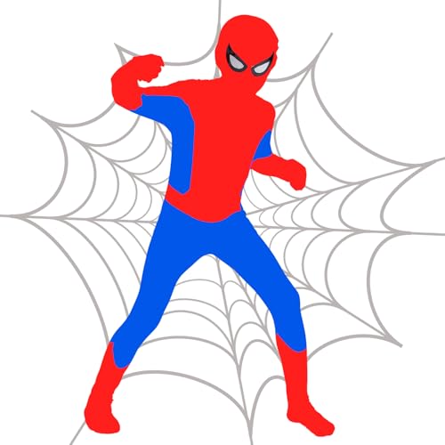 Spider Kostüm Kinder, Kostüm Kinder 3D Anime Anzug Superhelden Kostüm Junge Cosplay Jumpsuit Spider Costume mit Maske für Halloween Karneval Party Kinder von Heartsking