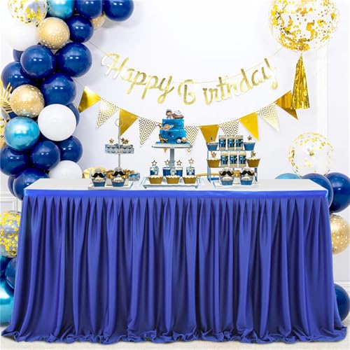 Heavyoff Blau Tischröcke für Babyparty, Tischdekoration Tischrock für Kuchen, Tischdecke für Hochzeit Geburtstag Neujahr Taufe, 122x77cm von Heavyoff