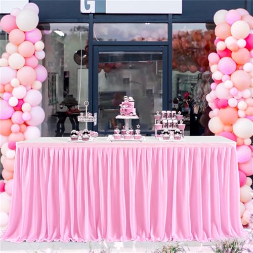 Heavyoff Rosa Tischröcke für Babyparty, Tischdekoration Tischrock für Kuchen, Tischdecke für Hochzeit Geburtstag Neujahr Taufe, 122x77cm von Heavyoff