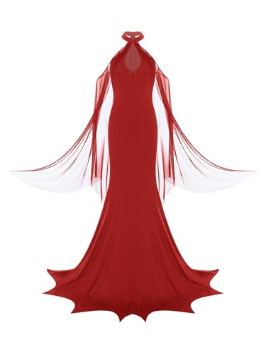 Hedmy Damen Halloween Kostüm Teufel Kleid Mit Netz Umhang Frauen Faschingskostüme Satan Cosplay Mottoparty Outfit Rot XL Hedmy Damen Halloween Kostüm Teufel Kleid Mit Netz Umhang Frauen Faschingskostüme Satan Cosplay Mottoparty Outfit Rot XL von Hedmy