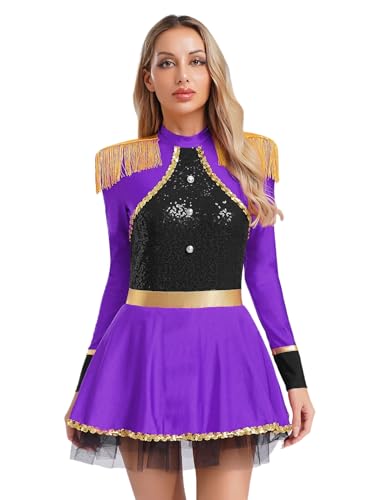 Hedmy Damen Kostüm Zirkusdirektor Zirkus Uniform Kleid Glitzer Halloween Karneval Kostüm Ringmaster Cosplay Partykleid Tanzkleid Lila XXL Hedmy Damen Kostüm Zirkusdirektor Zirkus Uniform Kleid Glitzer Halloween Karneval Kostüm Ringmaster Cosplay Partykleid Tanzkleid Lila XXL von Hedmy